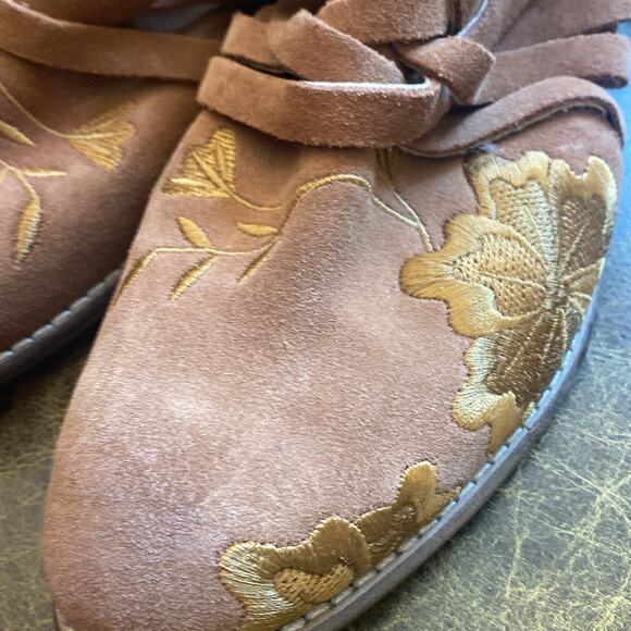 Seychelles women’s size 8 taupe suede lantern embroidered western boho booties - Picture 2 of 9